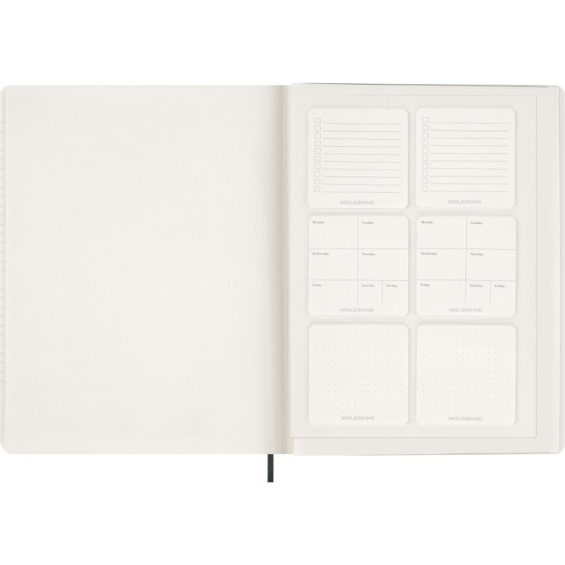 Kalendarz tygodniowy vertykalny MOLESKINE 2026, 15M, XXL, miękka oprawa, 23,5x28cm, myrtle green