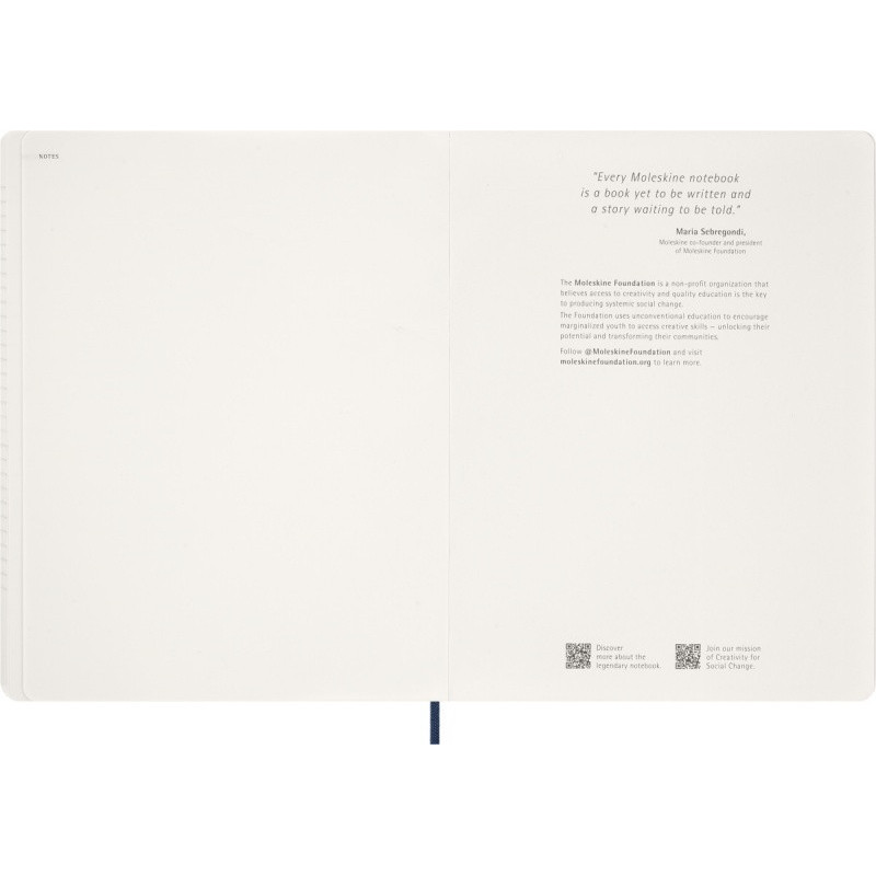 Kalendarz tygodniowy vertykalny MOLESKINE 2026, 15M, XXL, miękka oprawa, 23,5x28cm, sapphire blue