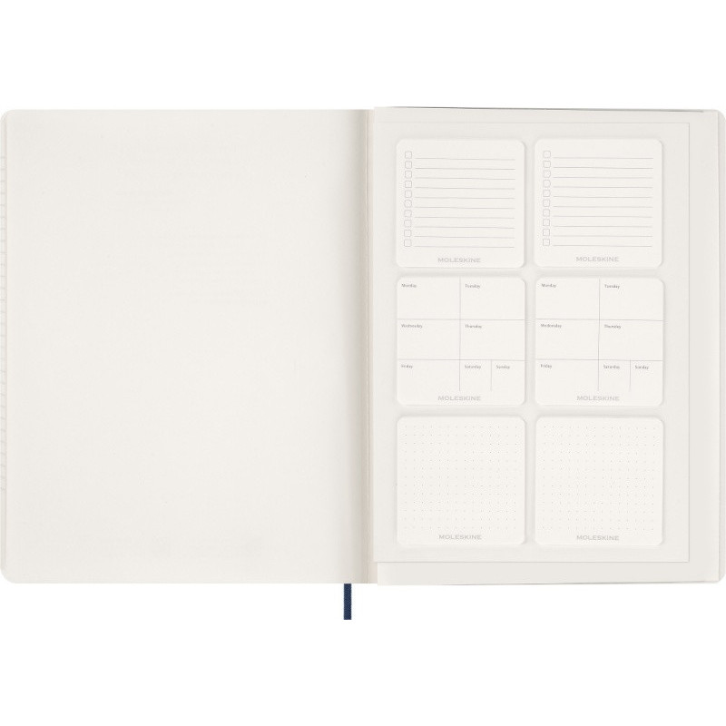 Kalendarz tygodniowy vertykalny MOLESKINE 2026, 15M, XXL, miękka oprawa, 23,5x28cm, sapphire blue