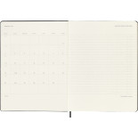Kalendarz tygodniowy vertykalny MOLESKINE Pro 2026, 12M, XL, twarda oprawa, 19x25cm, czarny
