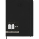 Kalendarz tygodniowy vertykalny MOLESKINE Pro 2026, 12M, XL, twarda oprawa, 19x25cm, czarny