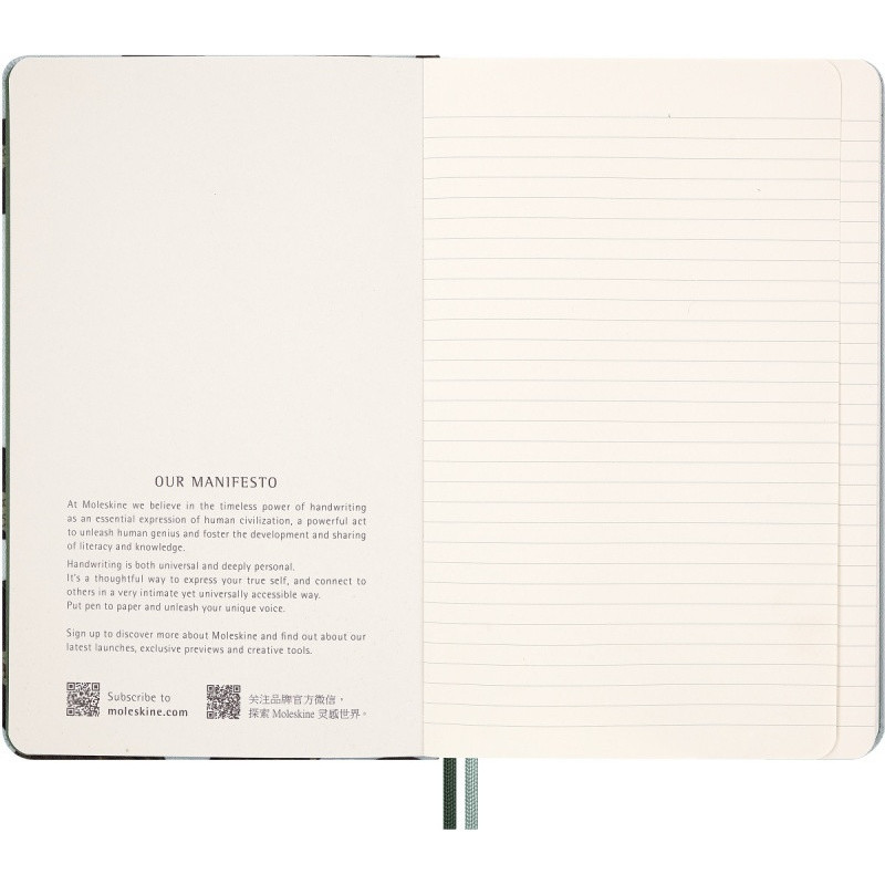Notes MOLESKINE Snake Leaves 2025, L, 13x21cm, w linie