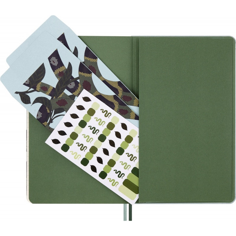 Notes MOLESKINE Snake Leaves 2025, L, 13x21cm, w linie