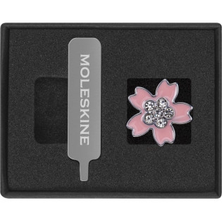 Przypinka MOLESKINE Sakura Pin Crystal Flower 2025, różowa