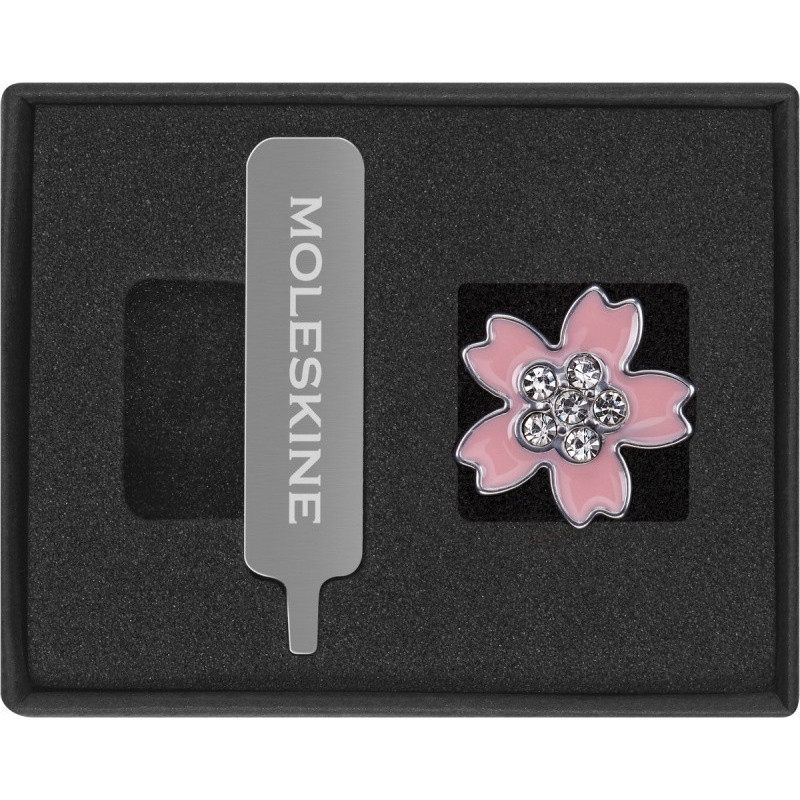 Przypinka MOLESKINE Sakura Pin Crystal Flower 2025, różowa