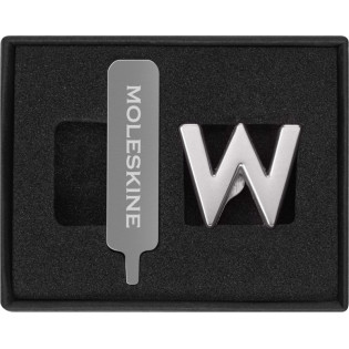 Przypinka MOLESKINE W, srebrna