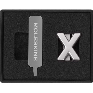 Przypinka MOLESKINE X, srebrna