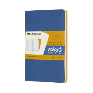 Zestaw 2 zeszytów MOLESKINE Volant, P, 9x14cm, w linie, 80 stron, blue/amber yellow