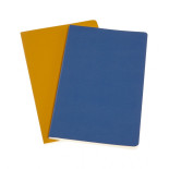 Zestaw 2 zeszytów MOLESKINE Volant, L, 13x21cm, gładki, 96 stron, blue/amber yellow