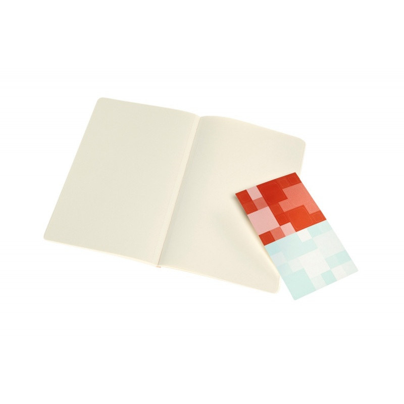 Zestaw 2 zeszytów MOLESKINE Volant, L, 13x21cm, gładki, 96 stron, coral orange/aquamarine