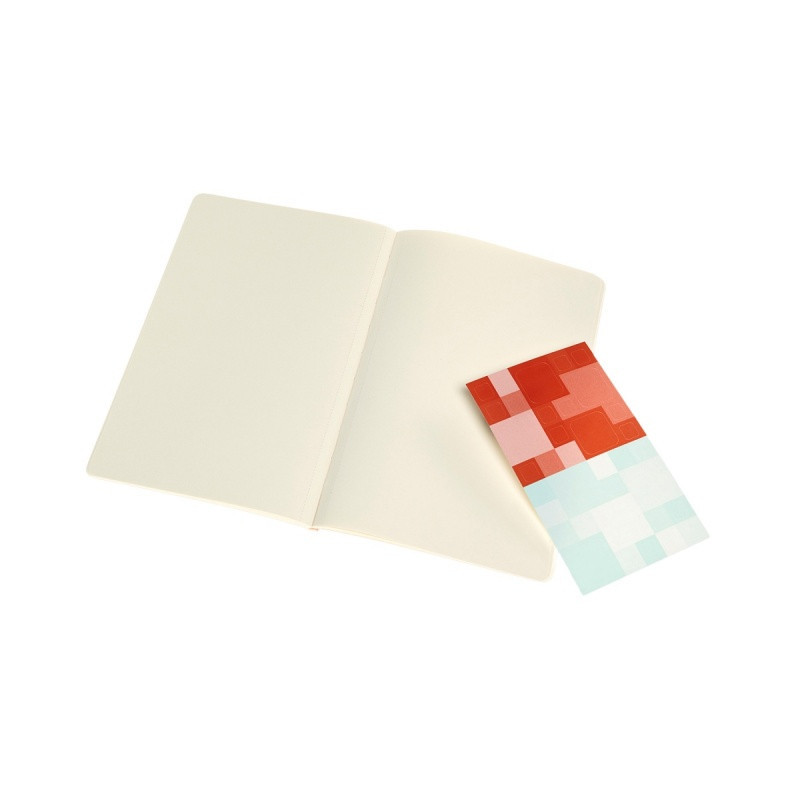 Zestaw 2 zeszytów MOLESKINE Volant, L, 13x21cm, gładki, 96 stron, coral orange/aquamarine
