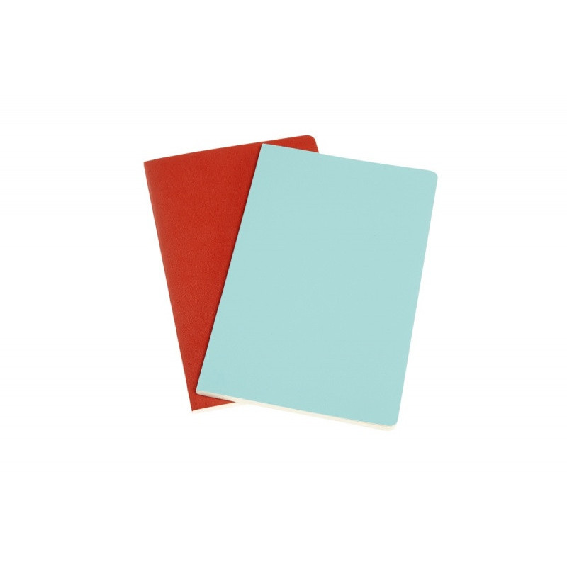 Zestaw 2 zeszytów MOLESKINE Volant, L, 13x21cm, w linie, 96 stron, coral orange/aquamarine