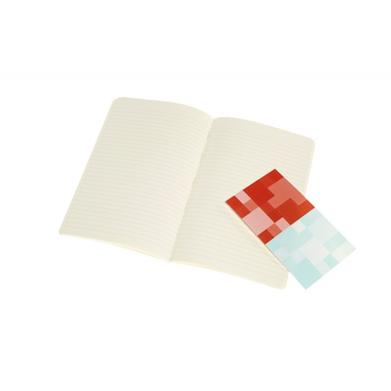 Zestaw 2 zeszytów MOLESKINE Volant, L, 13x21cm, w linie, 96 stron, coral orange/aquamarine