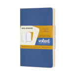 Zestaw 2 zeszytów MOLESKINE Volant, P, 9x14cm, gładki, 80 stron, blue/amber yellow