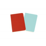 Zestaw 2 zeszytów MOLESKINE Volant, XS, 6,5x10,5cm, gładki, 56 stron, coral orange/aquamarine
