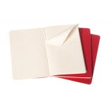 Zestaw 3 zeszytów MOLESKINE Cahier Journals, L, 13x21cm, gładki, 80 stron, cranberry red