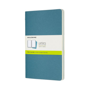 Zestaw 3 zeszytów MOLESKINE Cahier Journals, L, 13x21cm, gładki, 80 stron, brisk blue