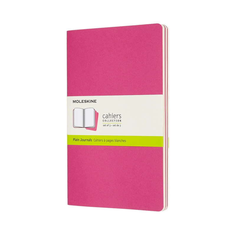 Zestaw 3 zeszytów MOLESKINE Cahier Journals, L, 13x21cm, gładki, 80 stron, kinetic pink