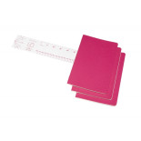 Zestaw 3 zeszytów MOLESKINE Cahier Journals, L, 13x21cm, gładki, 80 stron, kinetic pink