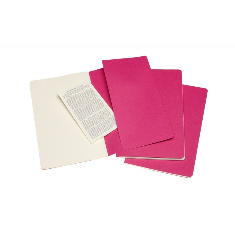 Zestaw 3 zeszytów MOLESKINE Cahier Journals, L, 13x21cm, gładki, 80 stron, kinetic pink
