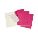 Zestaw 3 zeszytów MOLESKINE Cahier Journals, L, 13x21cm, gładki, 80 stron, kinetic pink