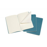 Zestaw 3 zeszytów MOLESKINE Cahier Journals, P, 9x14cm, gładki, 64 strony, brisk blue