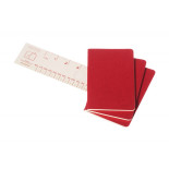 Zestaw 3 zeszytów MOLESKINE Cahier Journals, P, 9x14cm, gładki, 64 strony, cranberry red