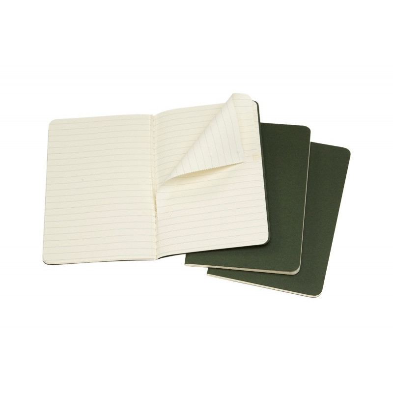 Zestaw 3 zeszytów MOLESKINE Cahier Journals, P, 9x14cm, w linie, 64 strony, myrtle green