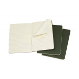 Zestaw 3 zeszytów MOLESKINE Cahier Journals, P, 9x14cm, w linie, 64 strony, myrtle green