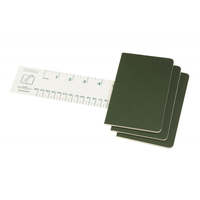Zestaw 3 zeszytów MOLESKINE Cahier Journals, P, 9x14cm, w linie, 64 strony, myrtle green