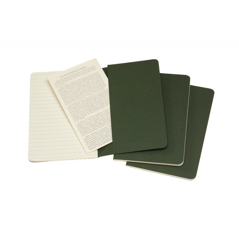 Zestaw 3 zeszytów MOLESKINE Cahier Journals, P, 9x14cm, w linie, 64 strony, myrtle green