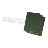 Zestaw 3 zeszytów MOLESKINE Cahier, L, 13x21cm, gładki, 80 stron, myrtle green