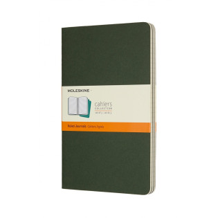 Zestaw 3 zeszytów MOLESKINE Cahier, L, 13x21cm, w linie, 80 stron, myrtle green
