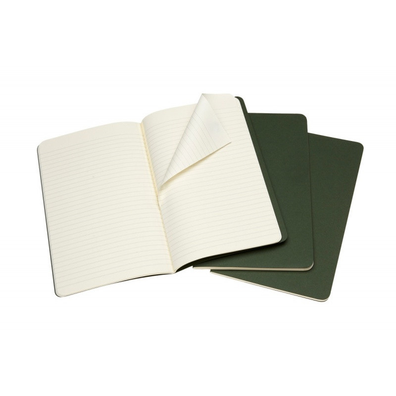 Zestaw 3 zeszytów MOLESKINE Cahier, L, 13x21cm, w linie, 80 stron, myrtle green