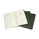 Zestaw 3 zeszytów MOLESKINE Cahier, L, 13x21cm, w linie, 80 stron, myrtle green