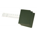 Zestaw 3 zeszytów MOLESKINE Cahier, L, 13x21cm, w linie, 80 stron, myrtle green