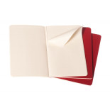 Zestaw 3 zeszytów MOLESKINE Cahier, L, 13x21cm, w linie, 80 stron, cranberry red