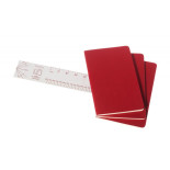Zestaw 3 zeszytów MOLESKINE Cahier, L, 13x21cm, w linie, 80 stron, cranberry red