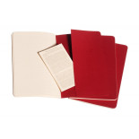 Zestaw 3 zeszytów MOLESKINE Cahier, L, 13x21cm, w linie, 80 stron, cranberry red