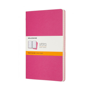 Zestaw 3 zeszytów MOLESKINE Cahier, L, 13x21cm, w linie, 80 stron, kinetic pink