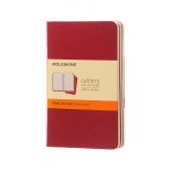 Zestaw 3 zeszytów MOLESKINE Cahier, P, 9x14cm, w linie, 64 stron, cranberry red
