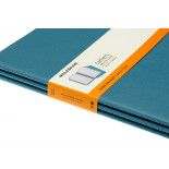 Zestaw 3 zeszytów MOLESKINE Cahier, XL, 19x25cm, w linie, 120 stron, brisk blue