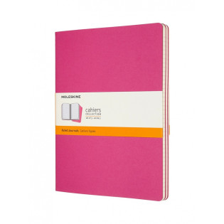 Zestaw 3 zeszytów MOLESKINE Cahier, XL, 19x25cm, w linie, 120 stron, kinetic pink