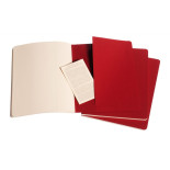 Zestaw 3 zeszytów MOLESKINE Cahier, XL, 19x25cm, gładki, 120 stron, cranberry red