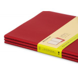 Zestaw 3 zeszytów MOLESKINE Cahier, XL, 19x25cm, gładki, 120 stron, cranberry red
