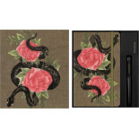 Zestaw KAWECO X MOLESKINE 2025, notes Snake Roses, L, 13x21cm, w linie + długopis, w pudełku