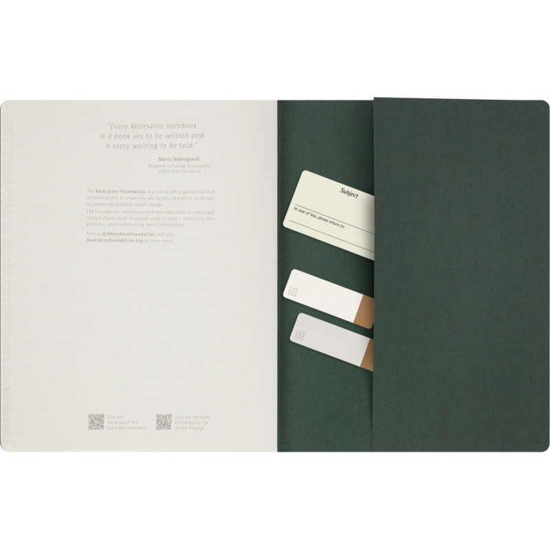 Zeszyt MOLESKINE Student Cahier, XXL, w linie, 21,6x27,9cm, myrtle green