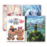 Zeszyt szkolny GIMBOO, A5, gładki, 16 kart., mix wzorów