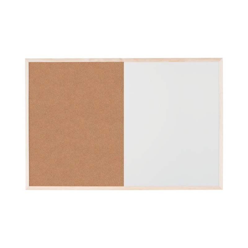 Tablica BI-OFFICE Combo, suchoś. -korkowa, 60x45cm, rama drewniana