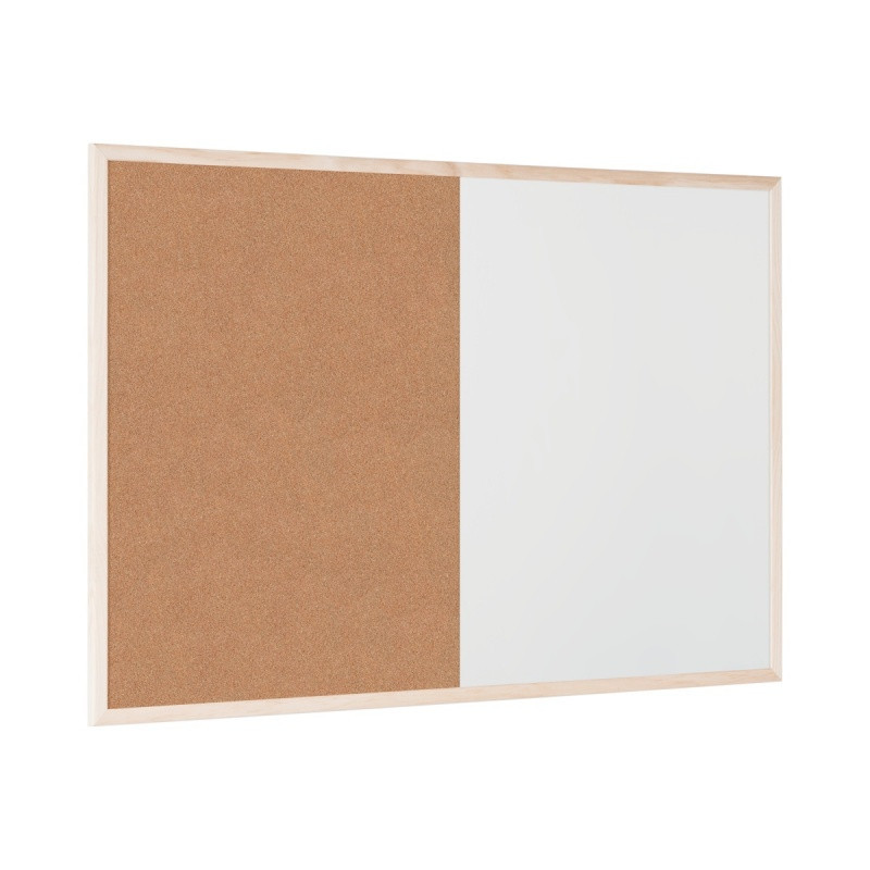 Tablica BI-OFFICE Combo, suchoś. -korkowa, 60x45cm, rama drewniana